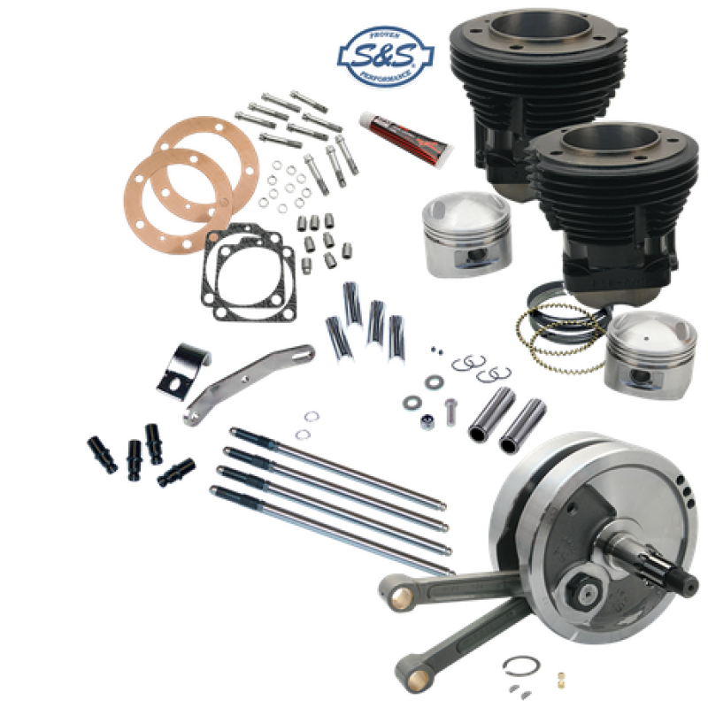 S&S Cycle 70-84 BT 93in Sidewinder Big Bore Stroker Kit - Gloss Black