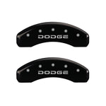 MGP 4 Caliper Covers Engraved Front & Rear Broken D/Dodge Black finish silver ch
