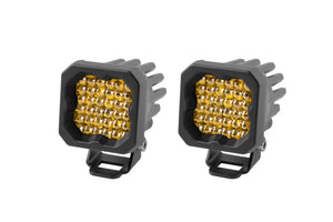 Diode Dynamics Stage Series C1 LED Pod Pro - Yellow Flood Standard ABL (Pair)