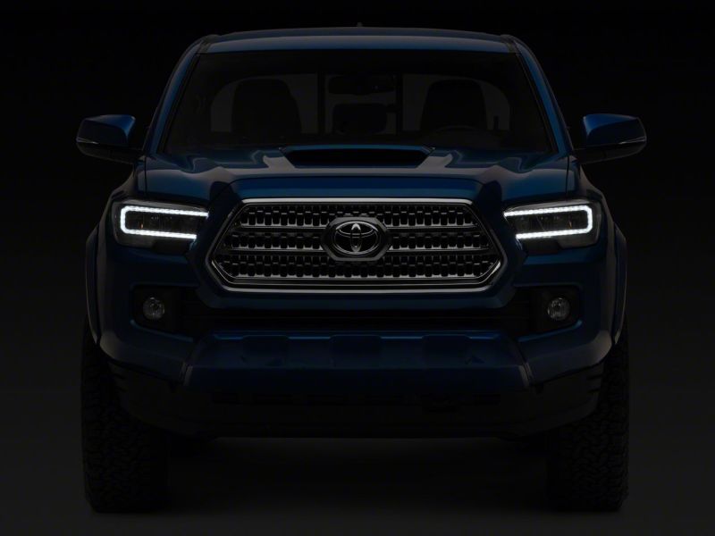 Raxiom 16-23 Toyota Tacoma w/ Factory Halogen DRL LED Headlights- Black Housing (Clear Lens)