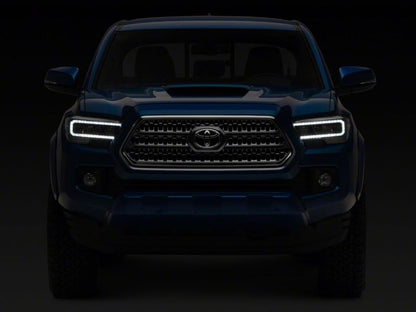 Raxiom 16-23 Toyota Tacoma w/ Factory Halogen DRL LED Headlights- Black Housing (Clear Lens)