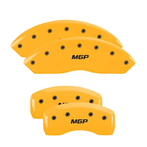 MGP 4 Caliper Covers Engraved Front & Rear MGP Yellow Finish Black Characters 2008 Ford Edge