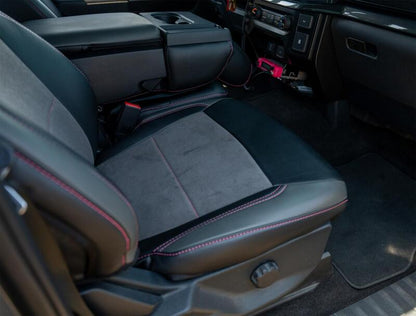 PRP 2021+ Ford 150/ 2023+ SuperDuty Front Seat Covers (Pair) - Black w/ Red Stich