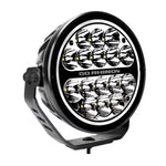 Go Rhino Xplor Blackout Series Round LED Driving Light w/DRL (Surface/Threaded Stud Mnt) 7in. - Blk