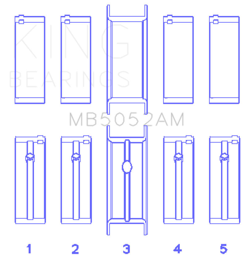 King Engine Bearings Chrysler/Mitsubishi 122ci 2.0L (Size 0.25) Main Bearing Set