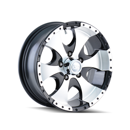 ION Type 136 15x6 / 5x114.3 BP / 0mm Offset / 83.82mm Hub Black/Machined Wheel