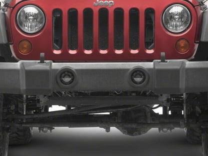 Raxiom 07-18 Jeep Wrangler JK V2 LED Switchback Fog Lights with Amber Turn Signal and Halo Rings