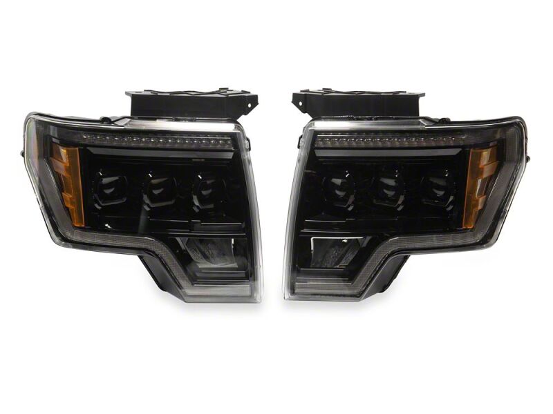 Raxiom 09-14 Ford F-150 CXR Series LED Headlights with Amber DRL- Black Housing- Clear Lens