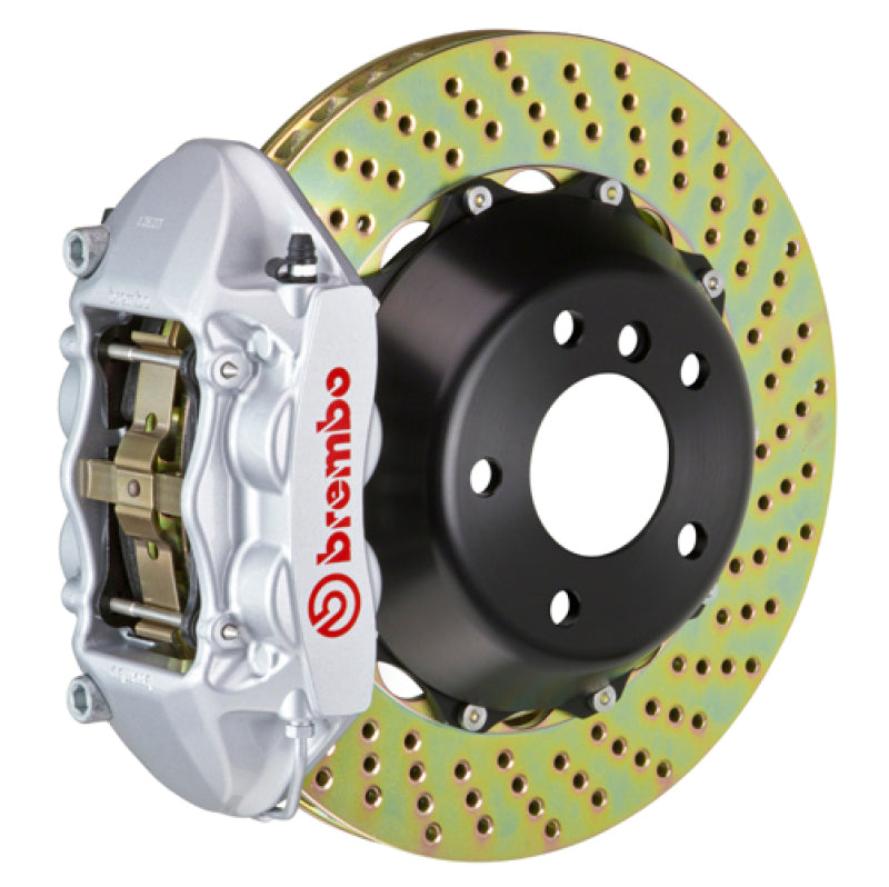 Brembo 03-07 Cayenne/S/Turbo Rear GT BBK 4 Piston Cast 380x28 2pc Rotor Drilled-Silver