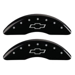 MGP 4 Caliper Covers Engraved Front & Rear Bowtie Black finish silver ch