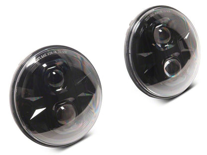Raxiom 07-18 Jeep Wrangler JK Axial Series DB1 LED Headlights- Black Housing- Clear Lens