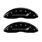 MGP 4 Caliper Covers Engraved Front & Rear With stripes/Durango Black finish silver ch