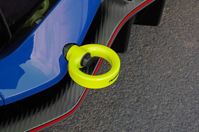 PERRIN 17-21 Honda Civic Si/Type R/Touring/Hatchback Tow Hook Kit Rear - Neon Yellow