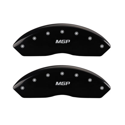 MGP 4 Caliper Covers Engraved Front & Rear MGP Black Finish Silver Char 2017 Toyota Corolla IM
