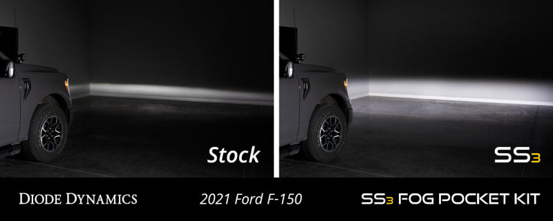 Diode Dynamics 21-22 Ford F-150 SS3 LED Fog Pocket Kit - White Pro