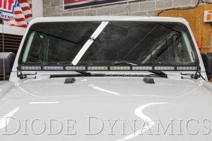 Diode Dynamics 18-21 Jeep JL Wrangler/Gladiator SS50 Hood LED Light Bar Kit - Amber Flood