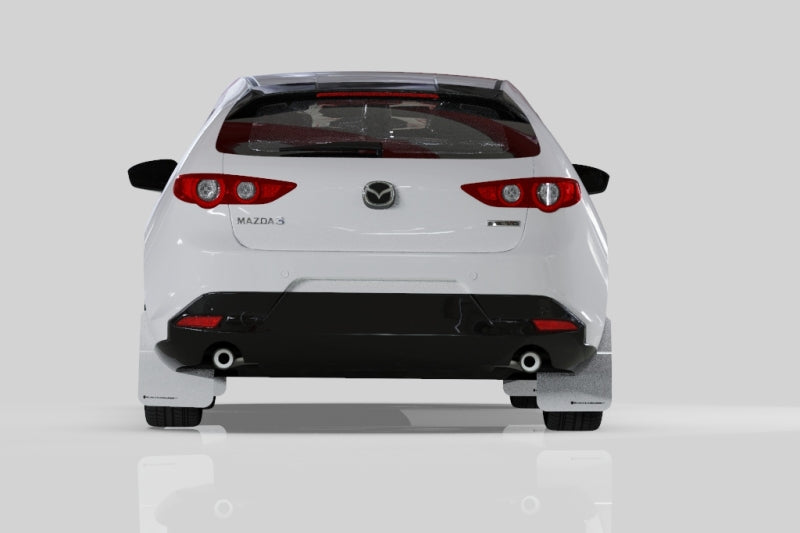 Rally Armor 19-24 Mazda3 Hatchback Black UR Mud Flap w/White Logo