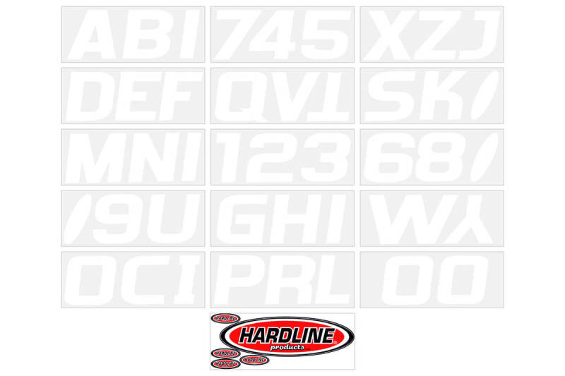 Hardline Boat Lettering Registration Kit 3 in. - 700 Solid White