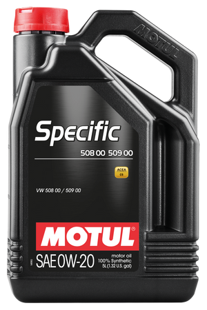 Motul 5L Specific 508 0W20 Oil - Acea A1/B1 / VW 508.00/509.00 / Porsche C20