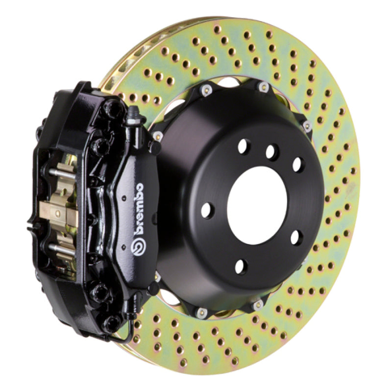 Brembo 09-13 FX35/FX50/14-17 QX70 Rr GT BBK 4 Piston Cast 345x28 2pc Rotor Drilled-Black