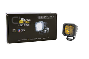 Diode Dynamics Stage Series C1 LED Pod Pro - Yellow Flood Standard ABL Each