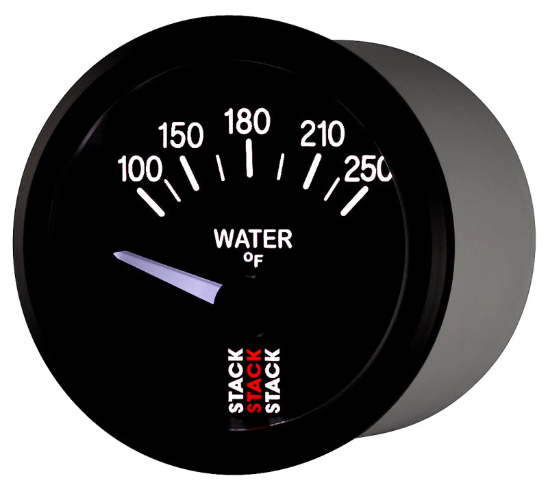 Autometer Stack 52mm 100-250 Deg F 1/8in NPTF Electric Water Temp Gauge - Black