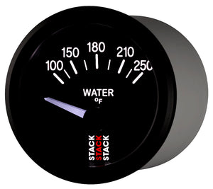 Autometer Stack 52mm 100-250 Deg F 1/8in NPTF Electric Water Temp Gauge - Black