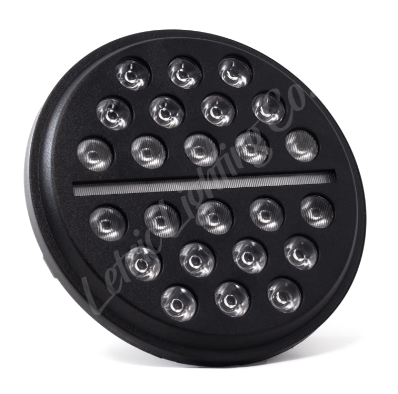 Letric Lighting 7in LED Black Buck-Shot Style Multi-Mini Headlight