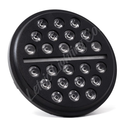 Letric Lighting 7in LED Black Buck-Shot Style Multi-Mini Headlight