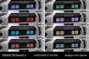 Diode Dynamics 14-23 Toyota 4Runner SS5 Stealth Grille LED 2-Pod Kit - Pro White Combo