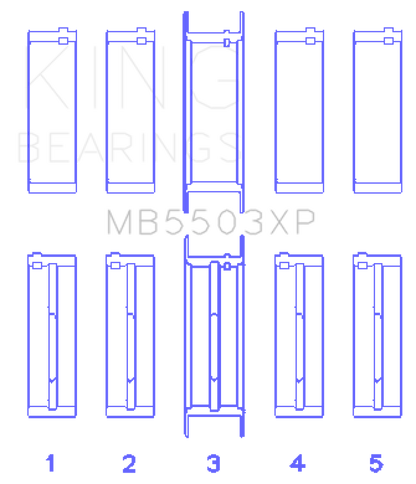 King Engine Bearings Ford V8 351ci 5.8L 16v Cleveland Crankshaft Main Bearing Set (Set of 5)