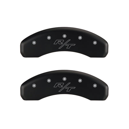 MGP 4 Caliper Covers Engraved Front Block/Challenger Engraved Rear Vintage Style/RT Red fnsh slvr ch