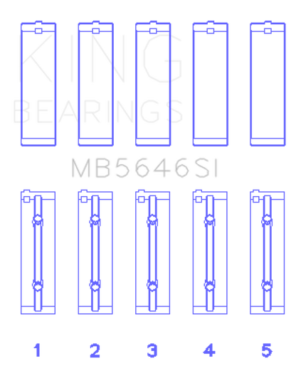 King Engine Bearings Toyota 1AZFE/2AZFE (Size 1.0) Main Bearings Set of 5