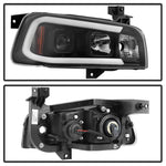 Spyder Dodge Charger 06-10 Projector Headlights - LED Light Bar - Black PRO-YD-DCH05V2-LB-BK