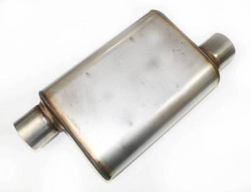 JBA Universal Chambered Style 304SS Muffler 13x9.75x4in 3in Inlet Diameter Offset/Offset