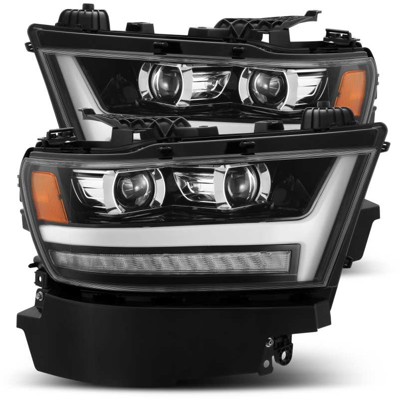 AlphaRex 19-20 Ram 1500HD PRO-Series Proj Headlights Plnk Style Jet Blk w/Activ Light/Seq Signal/DRL