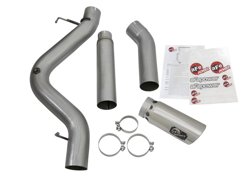 aFe LARGE Bore HD 5in Exhausts DPF-Back SS w/ Pol Tips 16-17 GM Diesel Truck V8-6.6L (td) LML/L5P