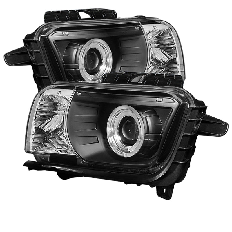 Spyder Chevy Camaro 10-13 Projector Headlights Dual Halo LED Halo Blk High/ PRO-YD-CCAM2010-HL-BK