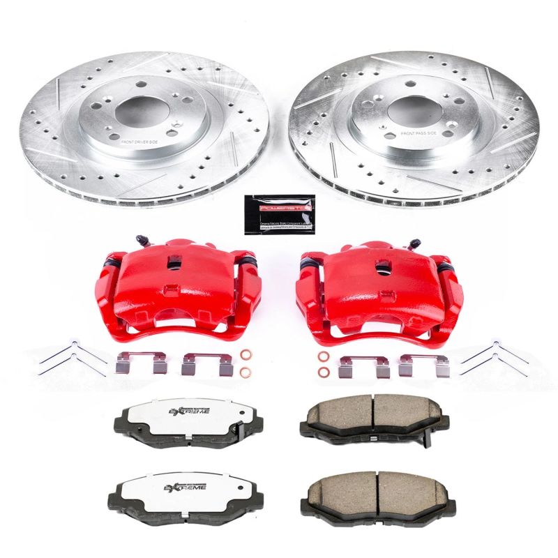 Power Stop 12-15 Honda Civic Front Z26 Street Warrior Brake Kit w/Calipers