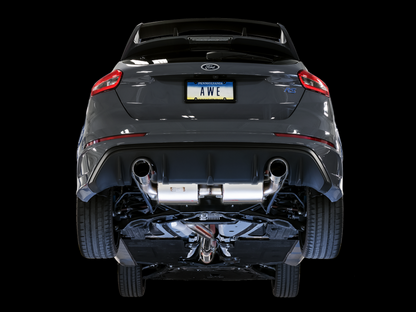 AWE Tuning Ford Focus RS Touring Edition Cat-Back Exhaust- Resonated - Chrome Silver Tips