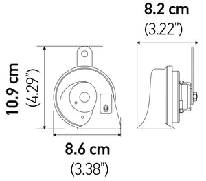 Hella 12V Twin Trumpet Horn Kit with Bracket - Toyota