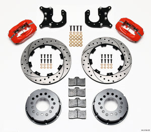 Wilwood Forged Dynalite P/S Rear Kit Drilled Red Chevy 12 Bolt-Spec 3.15in Brng