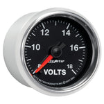 Autometer GS Series 2-1/16in Voltmeter 18V Electrical Gauge Full Sweep