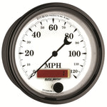 AutoMeter Gauge Speedometer 3-3/8in. 120MPH Elec. Prog. W/ Lcd Odo Old Tyme Wht II