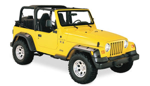 Bushwacker 97-06 Jeep TJ Fender Flares Large Pocket Style Euro Ribicon Conversion Package - Black