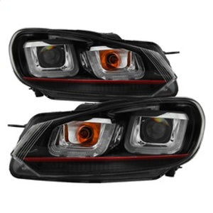 Spyder Volkswagen Golf / GTI 10-13 Version 3 Projector Headlights - Black PRO-YD-VG10V3R-DRL-BK