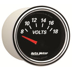 Autometer Designer Black II 52mm 18V Voltmeter Gauge