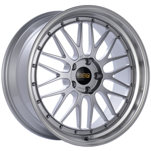 BBS LM 20x8.5 5x120 ET32 Diamond Silver Center Diamond Cut Lip Wheel -82mm PFS/Clip Required