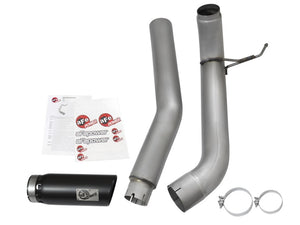 aFe LARGE BORE HD 5in DPF-Back SS Exhaust w/ Black Tip 2016 Nissan Titan 5.0L V8 (td) CC SB