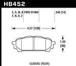 Hawk 04-05 Subaru WRX/04-05 Impreza RS DTC-30 Rear Race Brake Pads